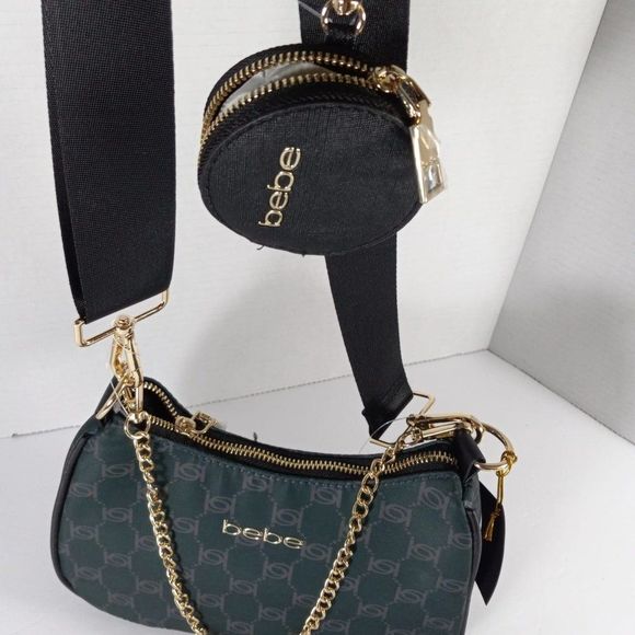 Bebe Green Mara Nylon Logo Crossbody - Picture 7 of 14